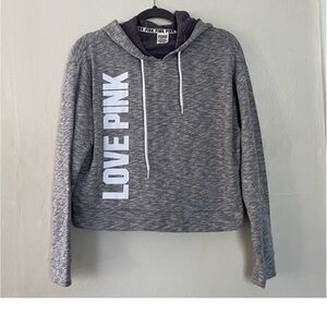 PINK Victoria’s Secret Gray Logo Pullover Sweatshirt Hoodie Size Small
